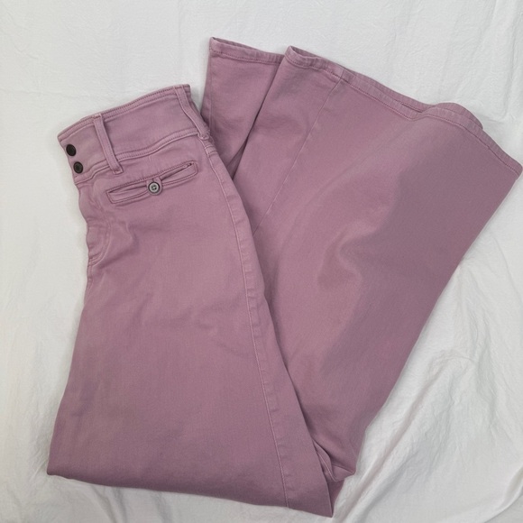 Anthropologie Pilcro High-Rise Wide-Leg Trouser Jeans Pink Size 26 - Picture 10 of 16